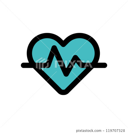 Simple heartbeat icon material 119707328