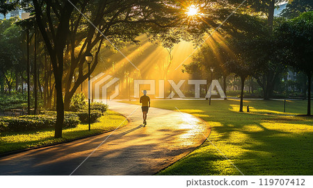 公園晨跑 119707412