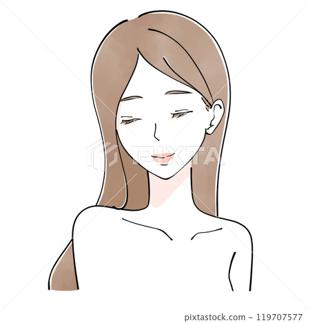 Esthetician: Illustration of a woman with her eyes closed 119707577