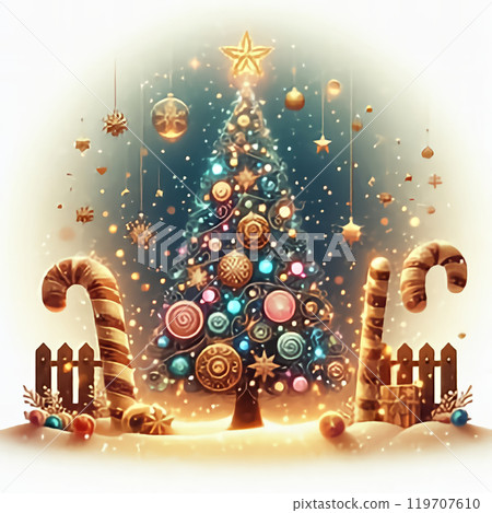 Christmas tree illustration 119707610