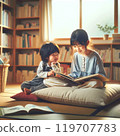 家長和孩子閱讀繪本 119707783