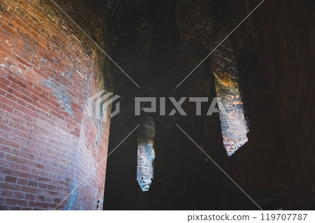 A window in the fortress wall. The embrasure. The Bobruisk Fortress inside A window in the fortress wall. The embrasure. The Bobruisk Fortress inside 119707787