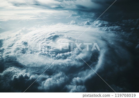 Majestic spiral clouds in turbulent sky capturing nature's power and beauty Majestic spiral clouds in turbulent sky capturing nature's power and beauty 119708019