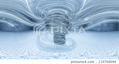 360 degree panorama of Swirling Blue Vortex of Light and Energy 119708046