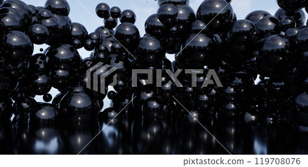Abstract Cluster of Shiny Black Spheres Abstract Cluster of Shiny Black Spheres 119708076