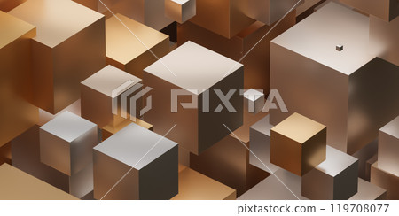 Abstract Metallic Cubes Composition 119708077