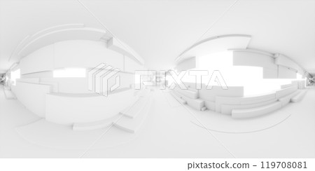 360 degree panorama of Futuristic Minimalist 3D Environment 119708081