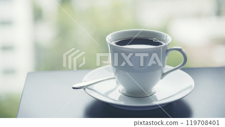 Latte art coffee cup with milk on wooden table. Espresso shot make latte art hot coffee cup. Cappuccino with milk in italian coffee shop cafe. Brown hot caffeine beverage in cafeteria with copy space Latte art coffee cup with milk on wooden table. Espresso shot make latte art hot coffee cup. Cappuccino with milk in italian coffee shop cafe. Brown hot caffeine beverage in cafeteria with copy space 119708401