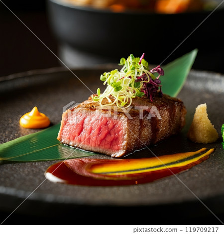Delicious steak dish 119709217