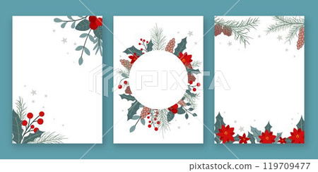 Christmas and New Year greeting posters set 119709477
