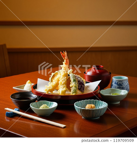 美味的天婦羅拼盤 美味的天婦羅拼盤 119709509