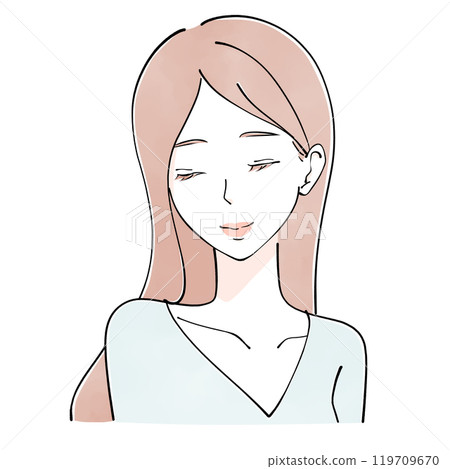 婦女的例證有閉合的眼睛的 婦女的例證有閉合的眼睛的 119709670