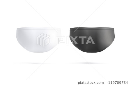 Blank white male swimming briefs mockup, back view 119709784