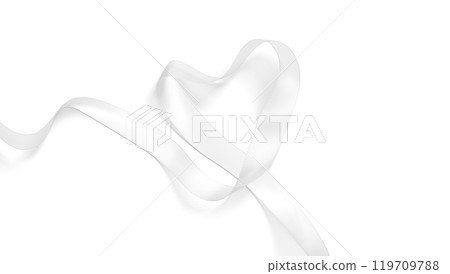 Blank white organza ribbon mockup, top view 119709788