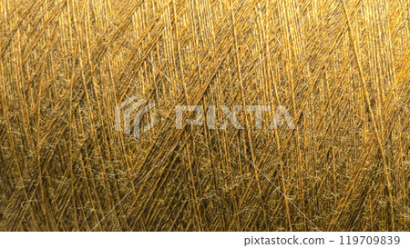 Orange threads for handicrafts. Selecting a color palette for knitting. Autumn Orange threads for handicrafts. Selecting a color palette for knitting. Autumn 119709839