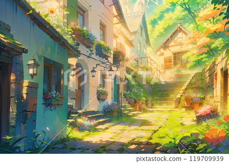 Spring sunshine and fresh green 119709939