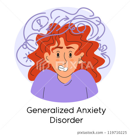 Anxiety disorder metaphor vector isolated. 119710225