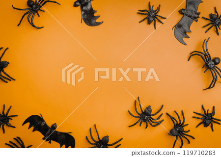 A modern greeting card for Halloween 119710283