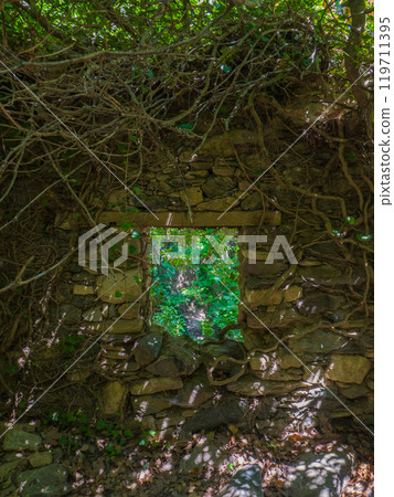 Ruined window in the forest (Lithis Gorge, Crete, Greece) Ruined window in the forest (Lithis Gorge, Crete, Greece) 119711395