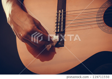 Closeup on musical instrument. Closeup on musical instrument. 119711550
