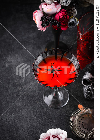 Spooky red Halloween monster cocktail Spooky red Halloween monster cocktail 119712207