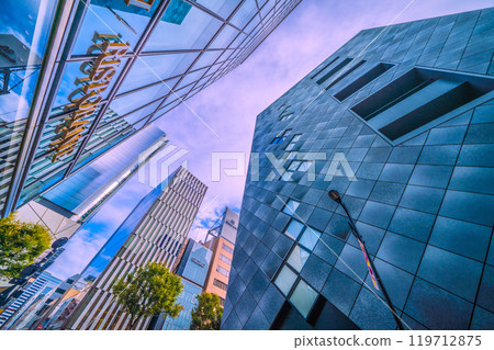 Tokyo cityscape in Japan. Ginza, Tokyo. View of West Fifth Avenue, etc. = October 27th 119712875