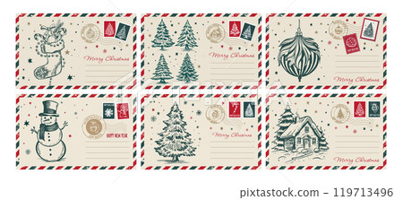 christmas, card, vector 119713496