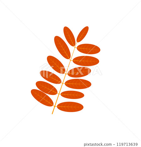 Flat leaf branch icon silhouette. Filled leaf glyph Flat leaf branch icon silhouette. Filled leaf glyph 119713639