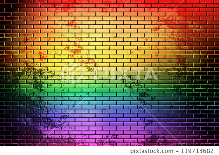 Black Pride Brick Wall With a Rainbow Flag On It Black Pride Brick Wall With a Rainbow Flag On It 119713682