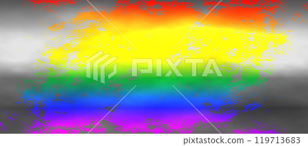 Rainbow Pride Flag Scratched On a Silver Foil. Panoramic LGBTQ Web Banner 119713683