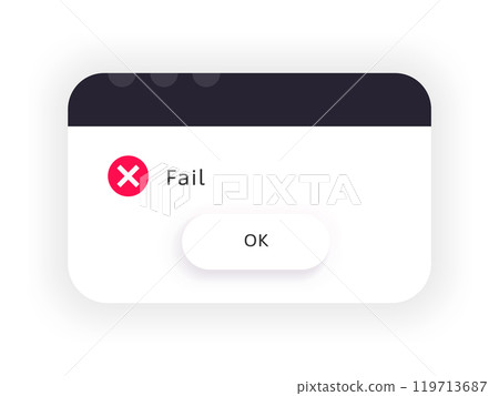 Error message. System alert window. Bug notification popup Error message. System alert window. Bug notification popup 119713687