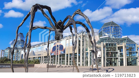 National Gallery of Canada in downtown Ottawa, Ontario, Canada. This is the country's premier collection of the fine arts, housed in granite and glass building. 119713823