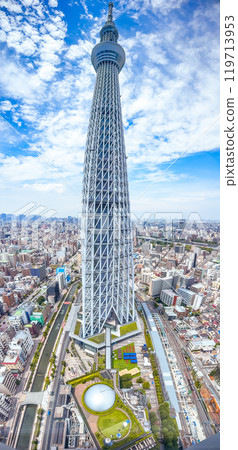 View of Tokyo SkyTree in Sumida City, Tokyo, Japan 119713953