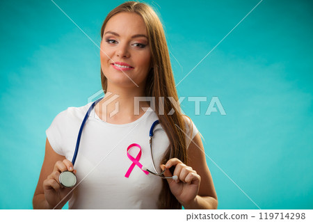 Doctor with ribbon formed Aids symbol isolated Doctor with ribbon formed Aids symbol isolated 119714298