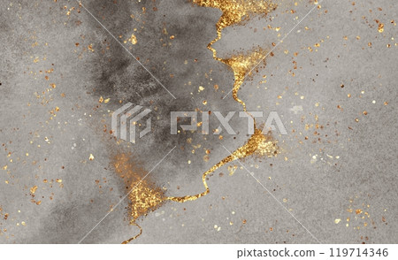 Stone marble pattern with golden sparkles. Luxury abstract background in alcohol ink technique. Modern paint with glitter. Stone marble pattern with golden sparkles. Luxury abstract background in alcohol ink technique. Modern paint with glitter. 119714346