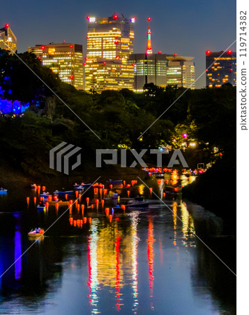 Lantern Festival at Chidorigafuchi park, Tokyo, Chiyoda City, Kojimachi, Japan 119714382