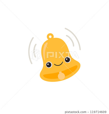 Cute bell character with smiling face 119714609