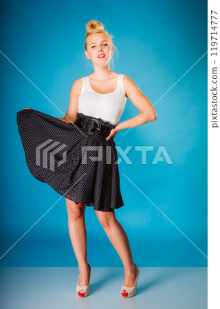 Pin up girl retro style. 119714777