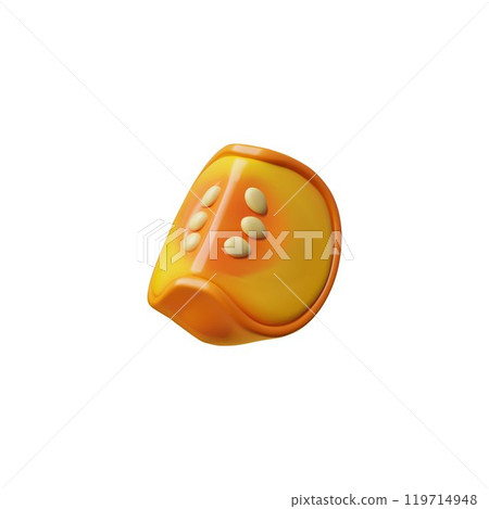 Ripe pumpkin slice 3D plastic style vector icon, vector cartoon Cucurbita pepo, farm organic food orange vegetable piece Ripe pumpkin slice 3D plastic style vector icon, vector cartoon Cucurbita pepo, farm organic food orange vegetable piece 119714948