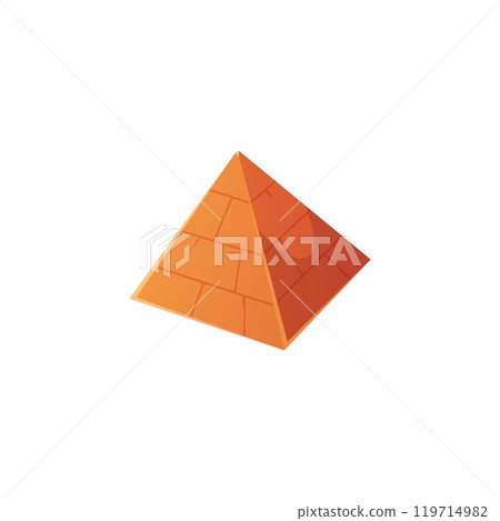 Greek Pyramid vector icon, symbol of ancient Egypt, cartoon famous construction triangle shape, pharaoh tomb, game props 119714982