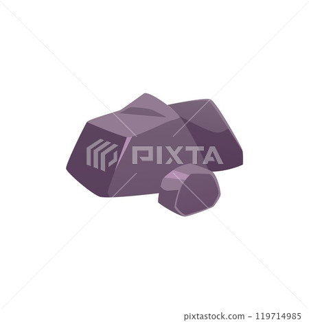Vector elements include gray cobblestones and rocky surfaces isolated on a white background 119714985