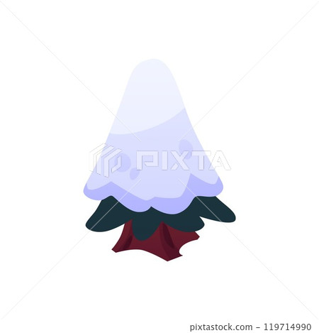 Vector illustration of a fir tree in the snow on an isolated background. Vector illustration of a fir tree in the snow on an isolated background. 119714990