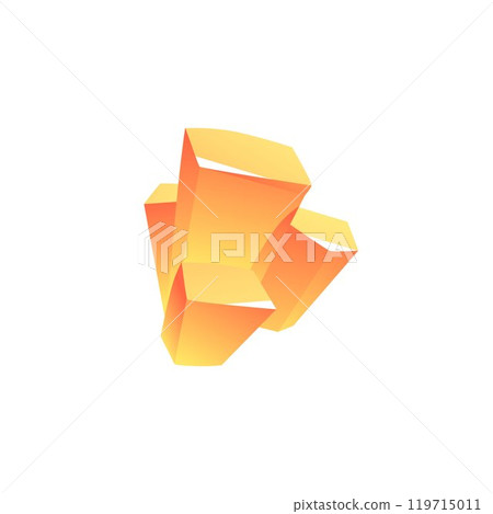 Vector with the image of a block of shiny yellow gems on a white background 119715011