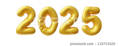3D gold inflated balloons with metallic effect. 3D gold inflated balloons with metallic effect. 119715020