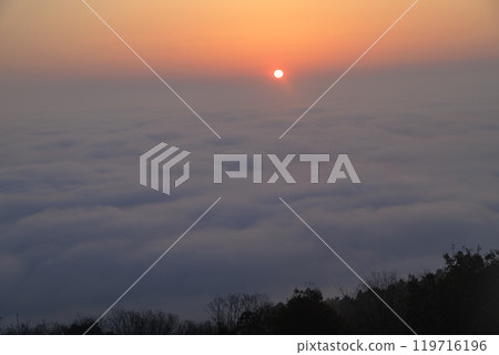 A sea of clouds overlooking the Takataniyama Observatory in Miyoshi City A sea of clouds overlooking the Takataniyama Observatory in Miyoshi City 119716196