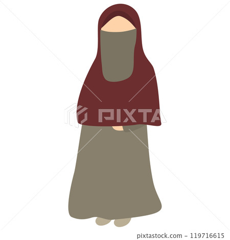 Beautiful woman in hijab with niqab 119716615