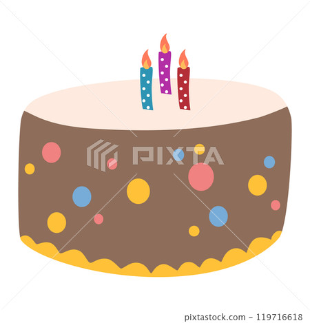 Flat birthday cake 119716618