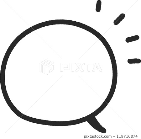 用粗魔術筆繪製的簡單手繪語音氣泡 用粗魔術筆繪製的簡單手繪語音氣泡 119716874