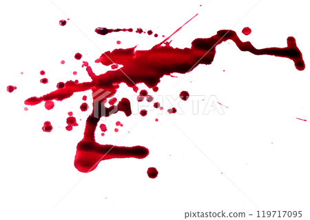 Blood drops. Red splattered stains 119717095