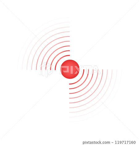 Signal sign. Pain localization icon. Ache or inflammation, pulse or headache symbol. Shock, vibration, radar or sound wave pictogram isolated on white background. Vector flat illustration Signal sign. Pain localization icon. Ache or inflammation, pulse or headache symbol. Shock, vibration, radar or sound wave pictogram isolated on white background. Vector flat illustration 119717160